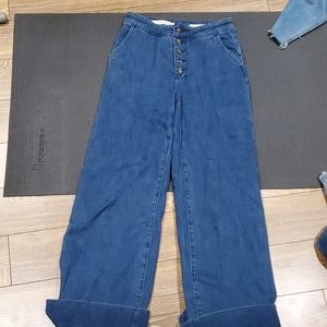 Anthropologie Wide Legg High Waisted Jeans Sz 27
